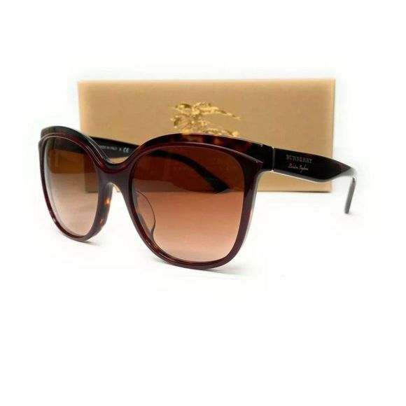Burberry Women\'s Bordeaux Havana Brown Sunglasses! main image 4